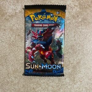 Pokemon Sun & Moon Trading Card Pack with Red and Blue Design